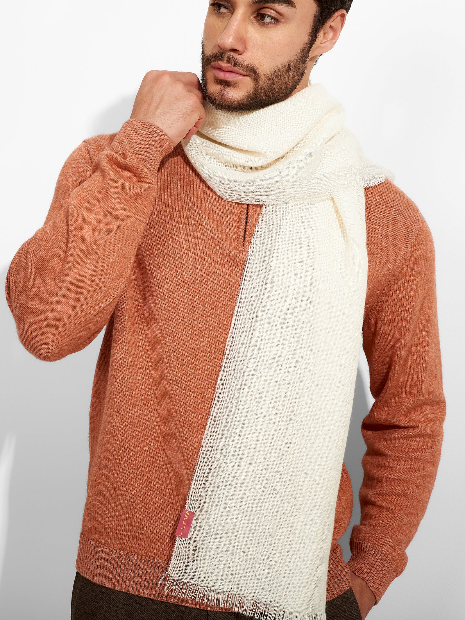Estola Rum De Baby Alpaca Color Ecru