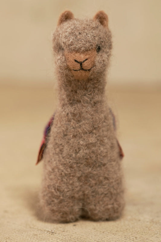 Peluche Qoni Mediana De Baby Alpaca Color Gris