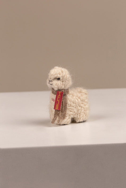 Peluche Qoni Pequeña De Baby Alpaca Color Ecru