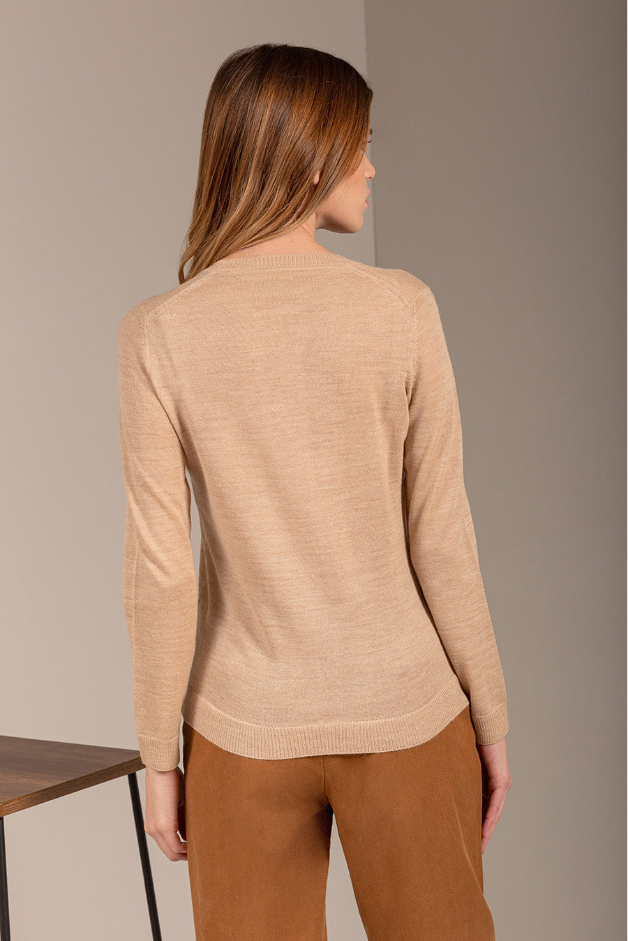 Suéter Almibar De Baby Alpaca Color Beige