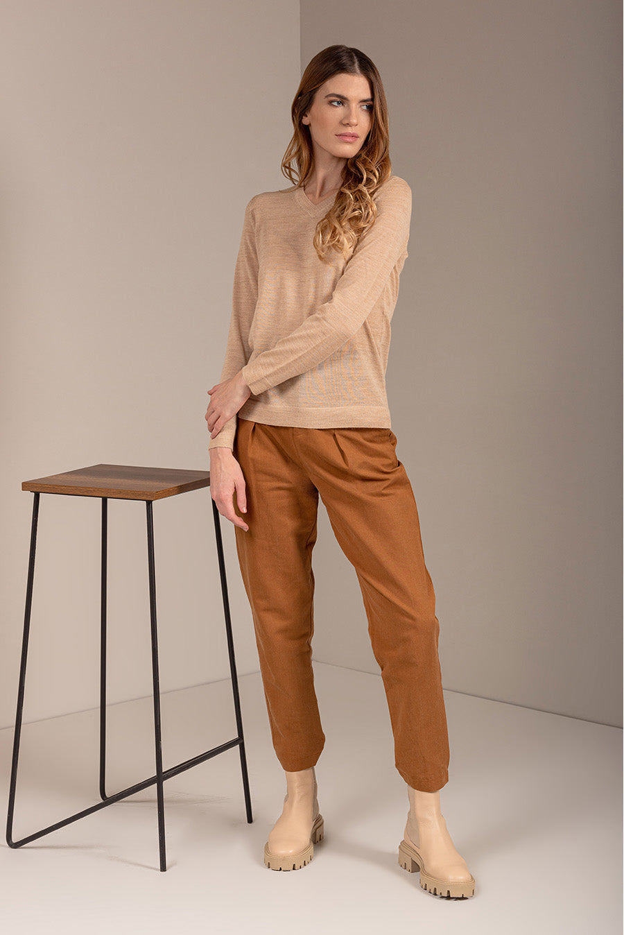 Suéter Almibar De Baby Alpaca Color Beige