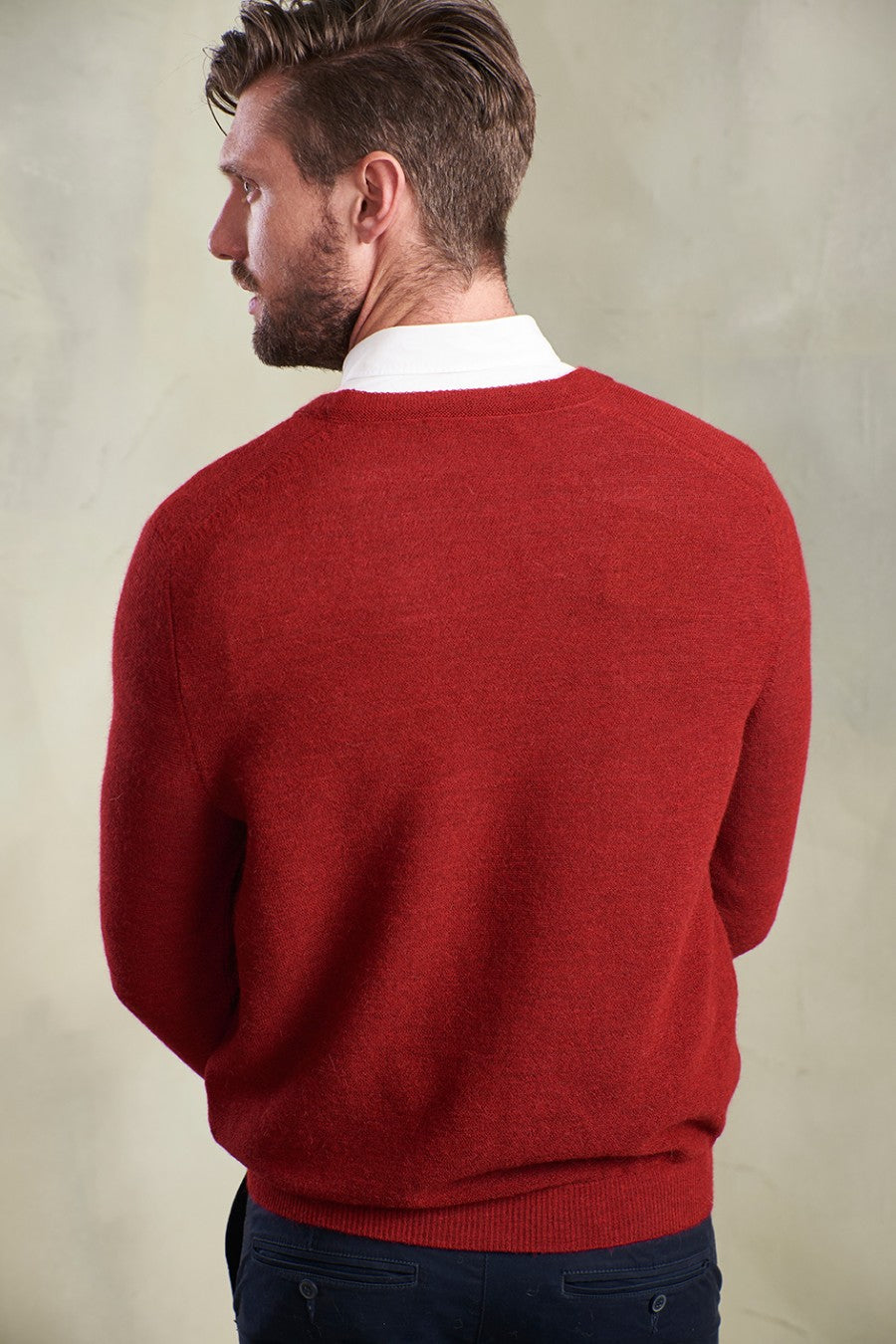 SUÉTER ALAN DE BABY ALPACA COLOR REDORANGE