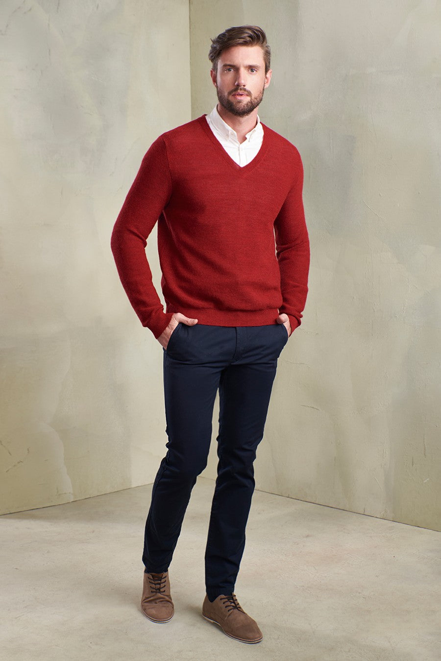 SUÉTER ALAN DE BABY ALPACA COLOR REDORANGE