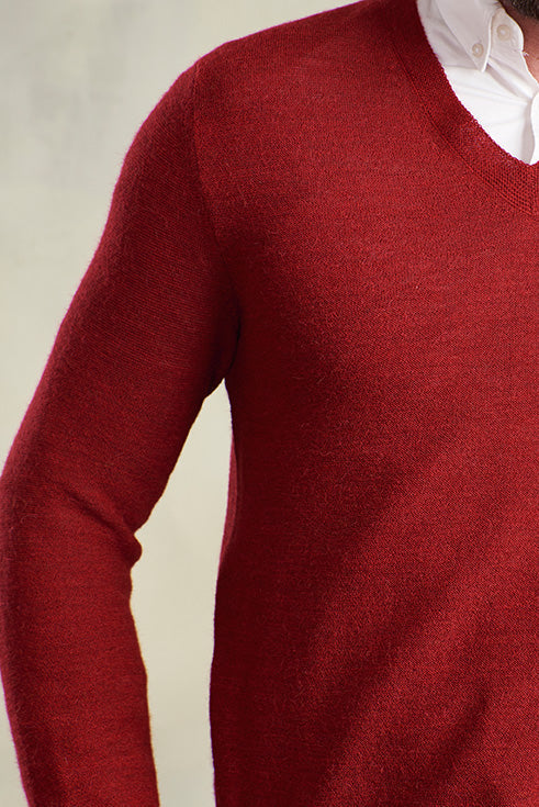 SUÉTER ALAN DE BABY ALPACA COLOR REDORANGE