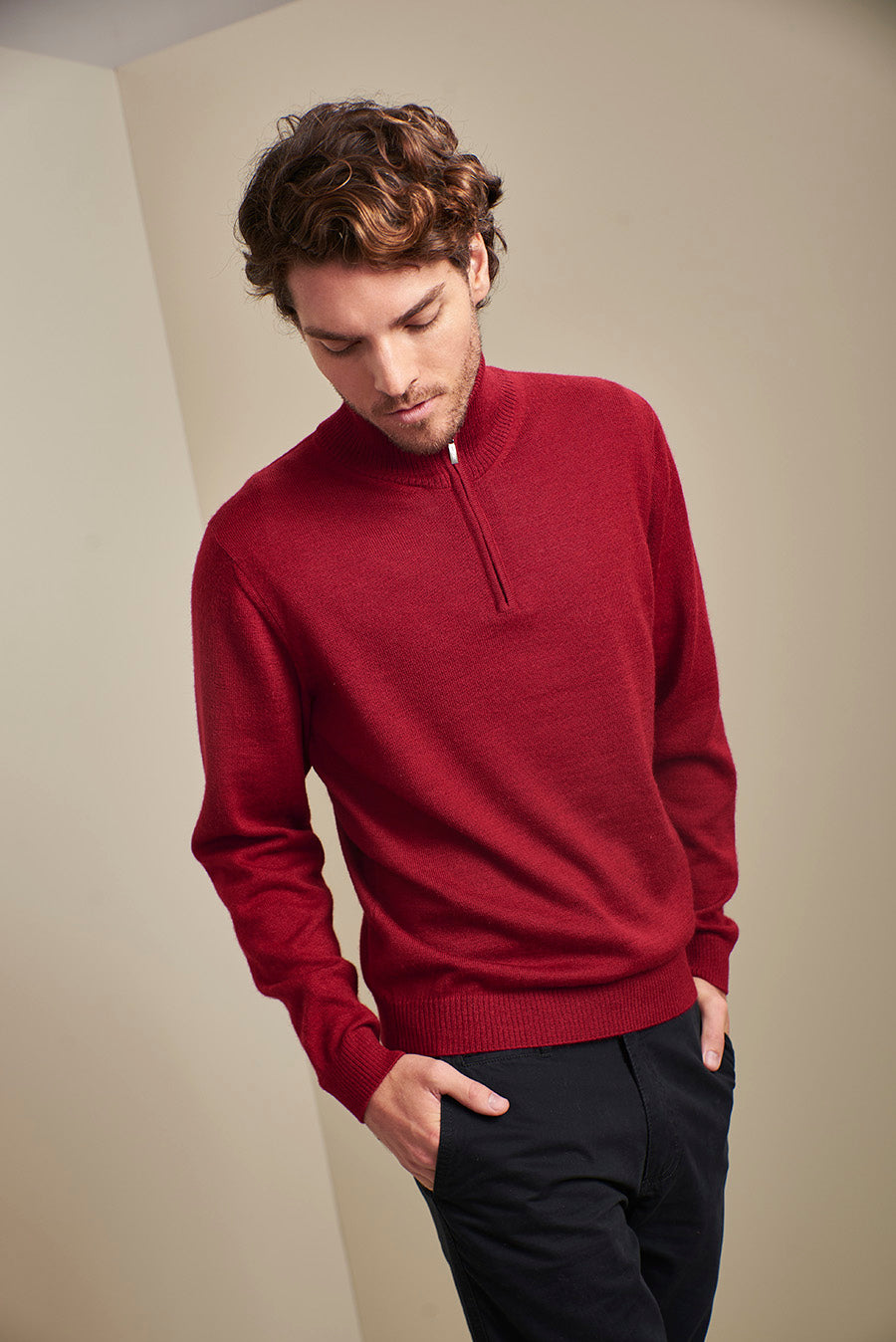 SUÉTER ALBERT DE BABY ALPACA COLOR VERMOUTH