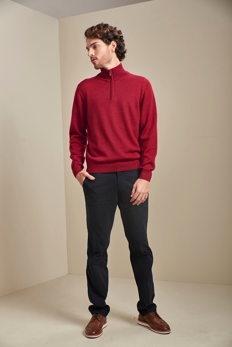 SUÉTER ALBERT DE BABY ALPACA COLOR VERMOUTH