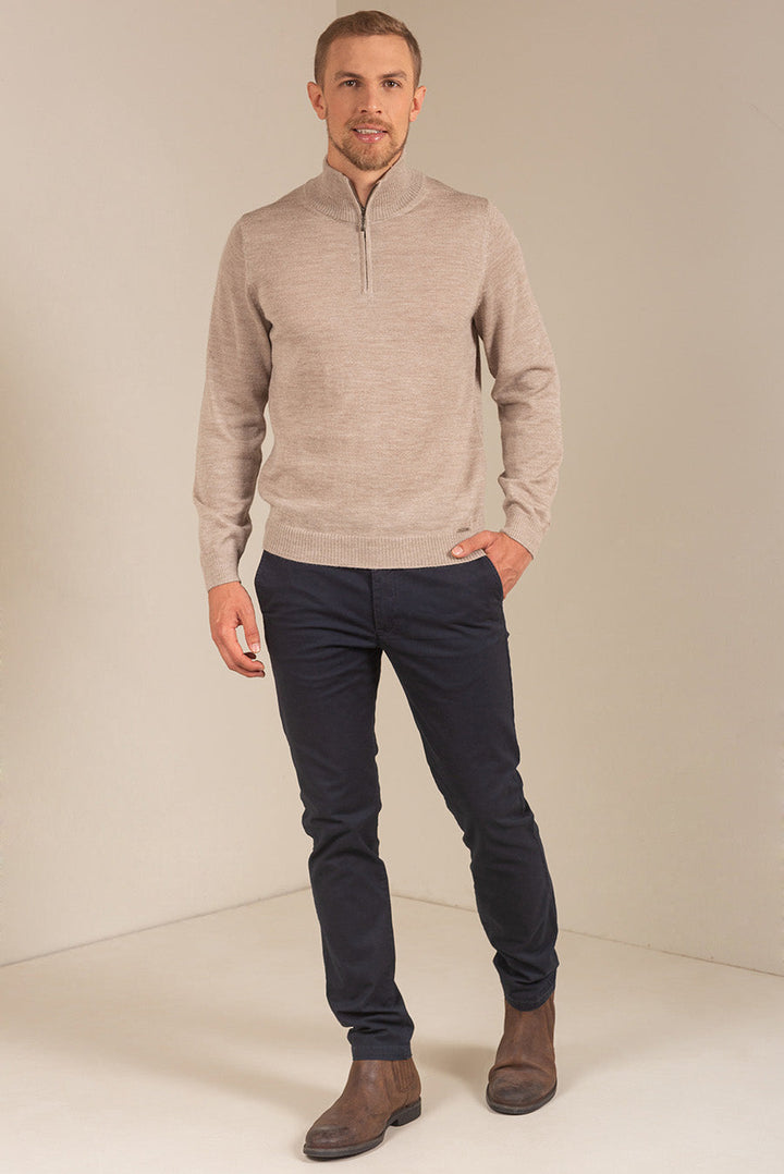 SUÉTER ALBERT DE BABY ALPACA COLOR POLVO