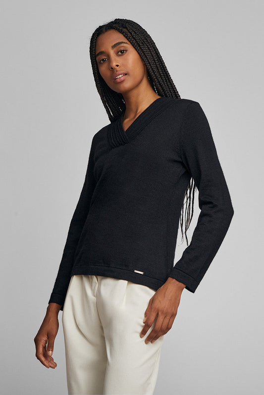 Whatever V Baby Alpaca Sweater Color Black