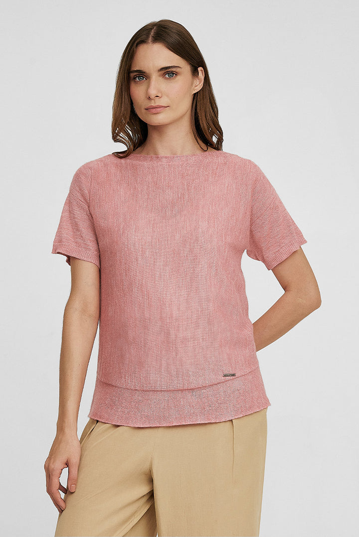 Sweater Where Baby Alpaca & Silk Pink Color