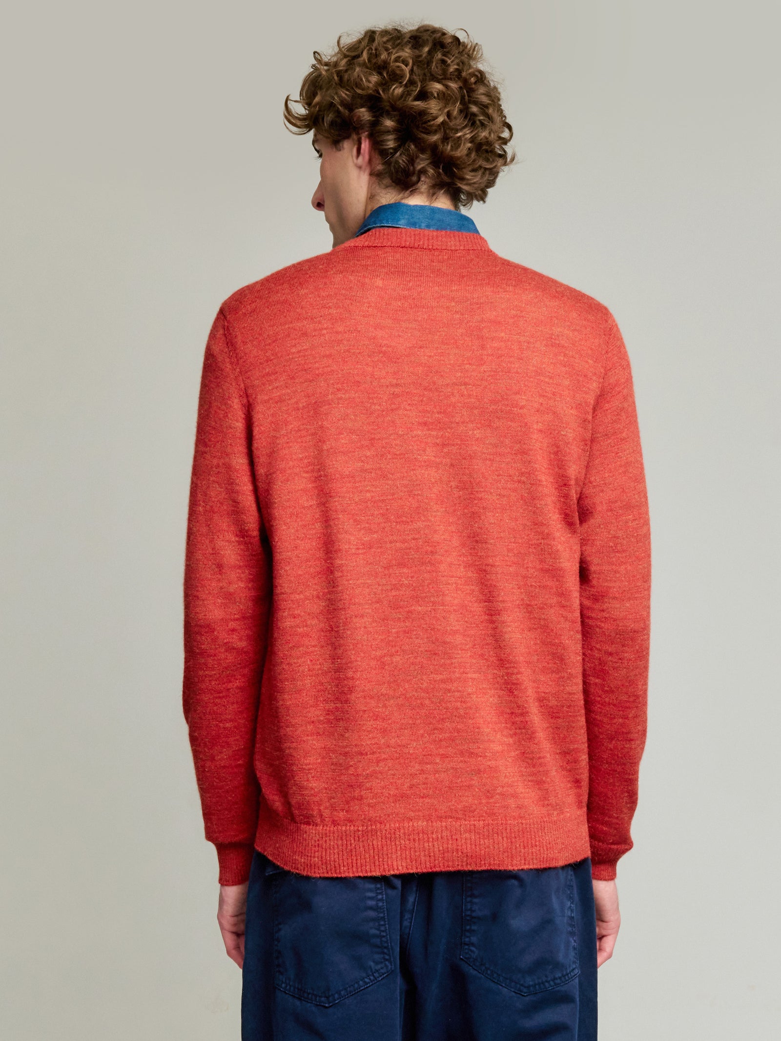 Suéter Yale De Baby Alpaca Color Naranja