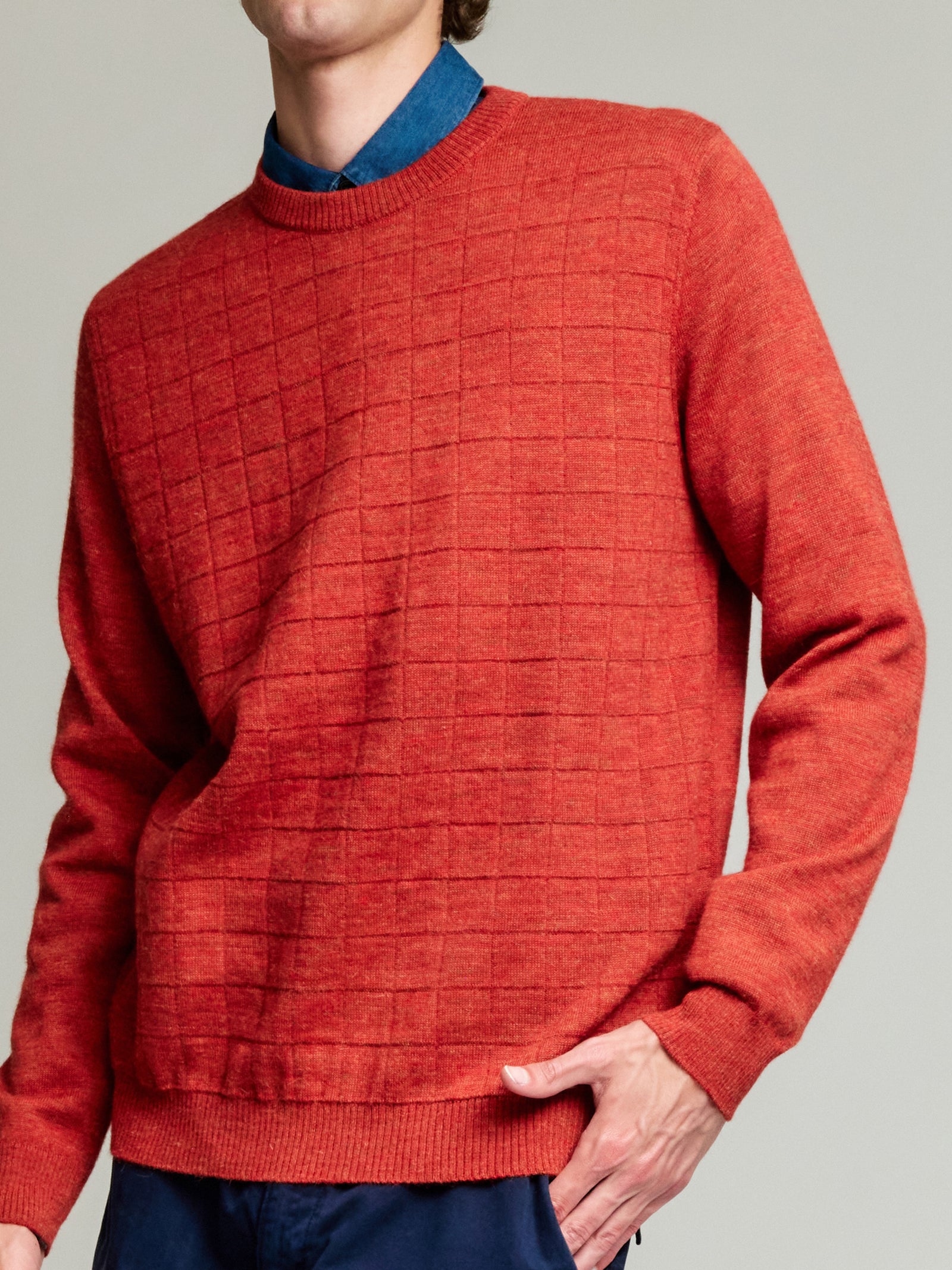 Suéter Yale De Baby Alpaca Color Naranja