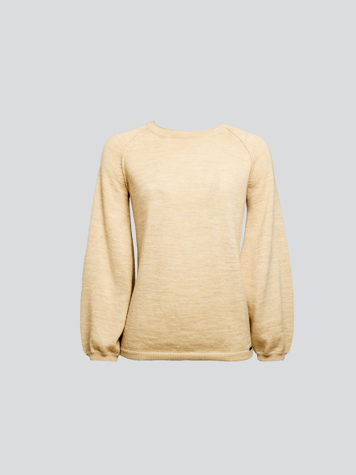 Yanela Beige Baby Alpaca Sweater