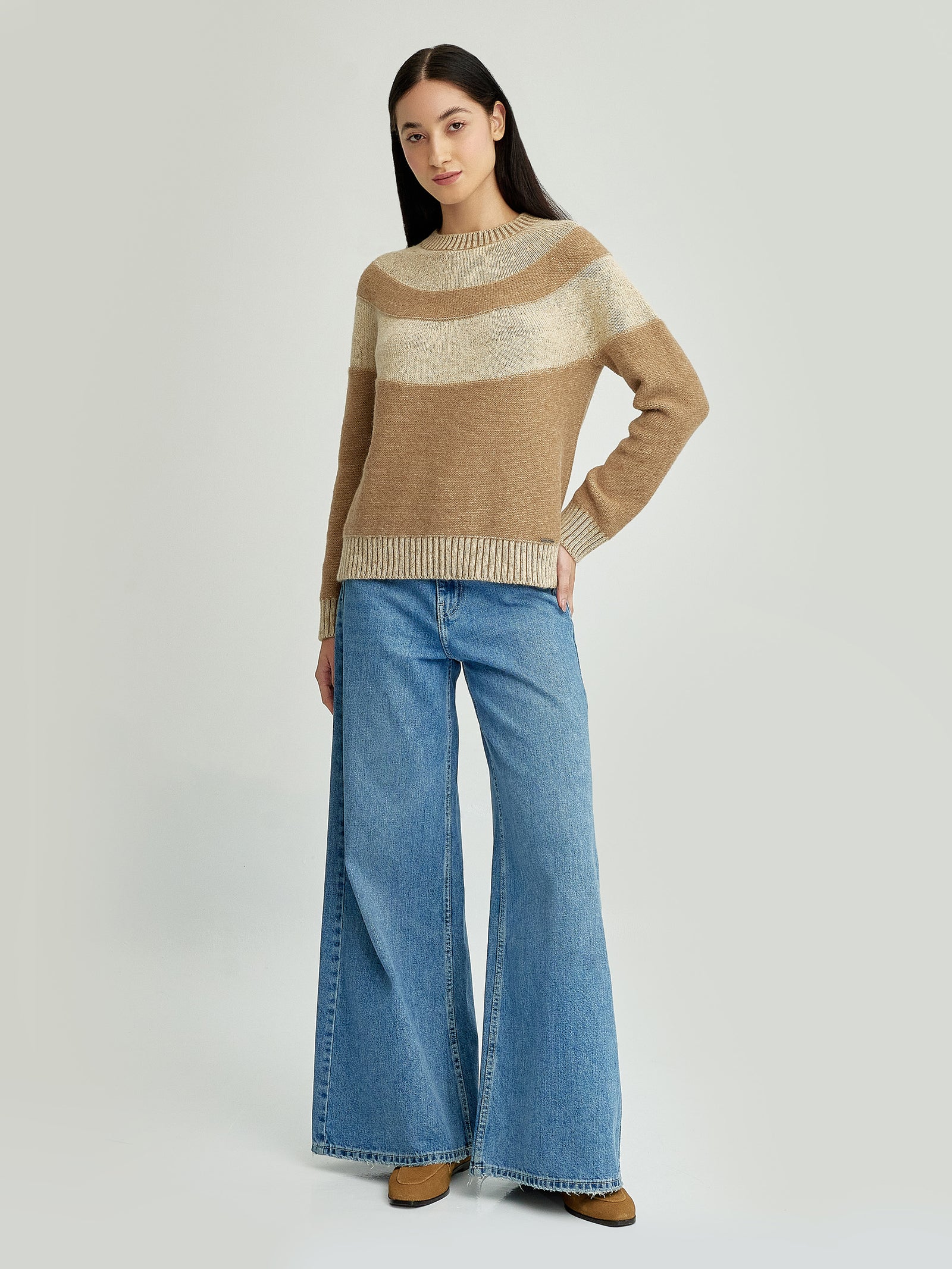 Suéter Ydris De Baby Alpaca Color Camel