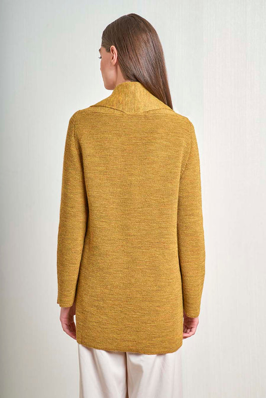 Cárdigan Uchunku De Baby Alpaca Color Azufre