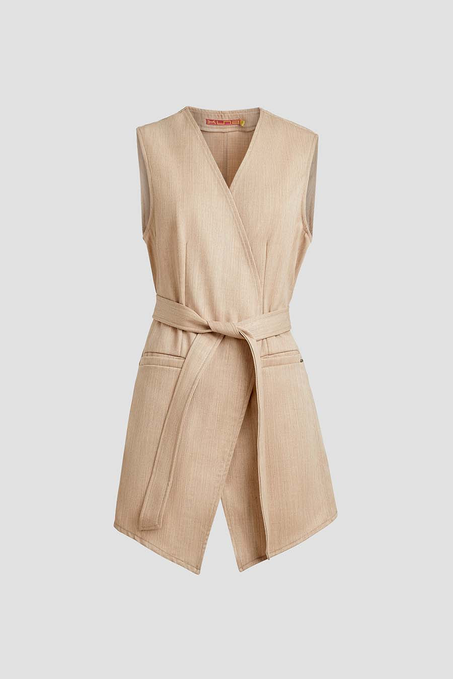 Chaleco Wise De Lana & Baby Alpaca Color Beige