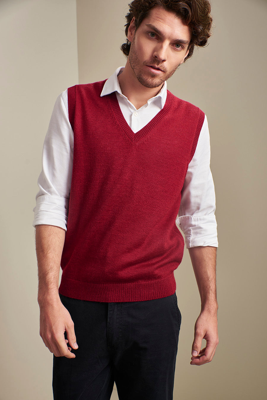 CHALECO ABEL DE BABY ALPACA COLOR VERMOUTH