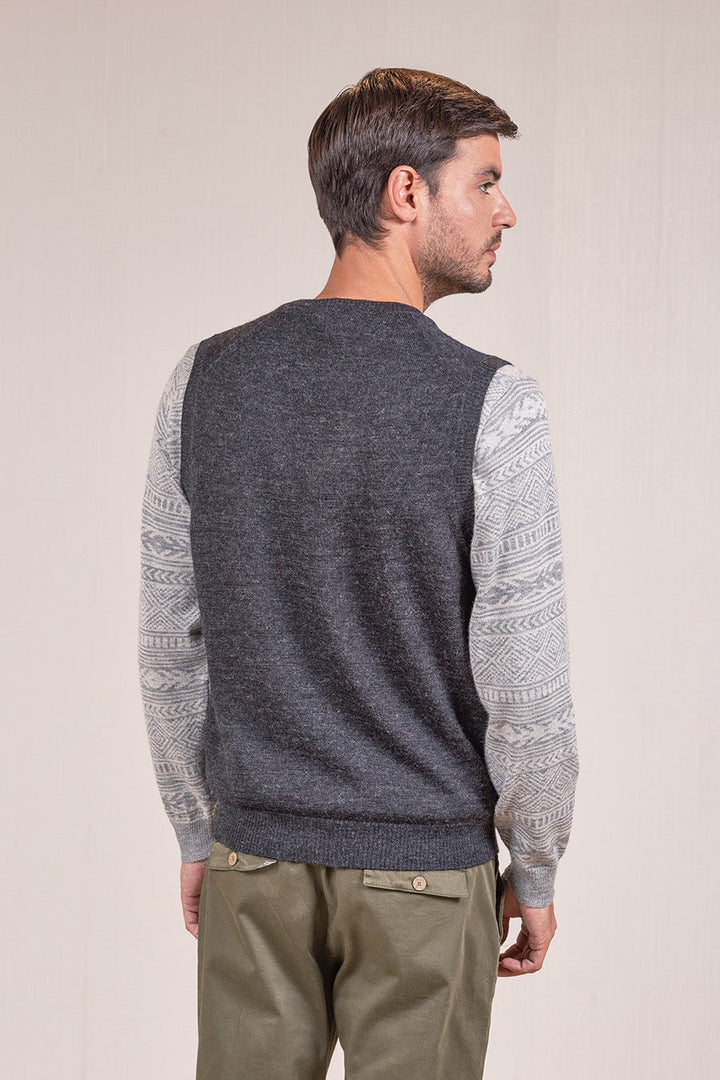 CHALECO ABEL DE BABY ALPACA COLOR ANTHRACITE