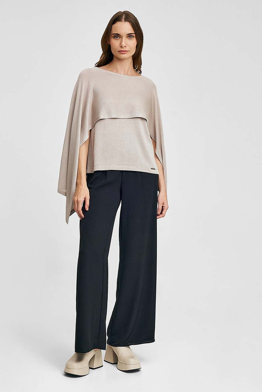 Chaleco Waterfall De Seda Color Beige