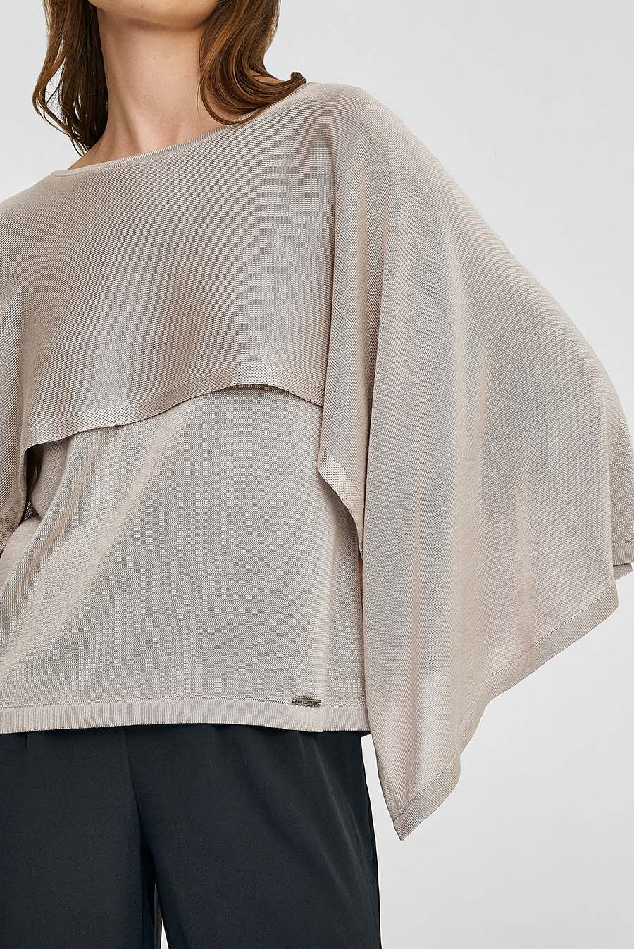 Chaleco Waterfall De Seda Color Beige