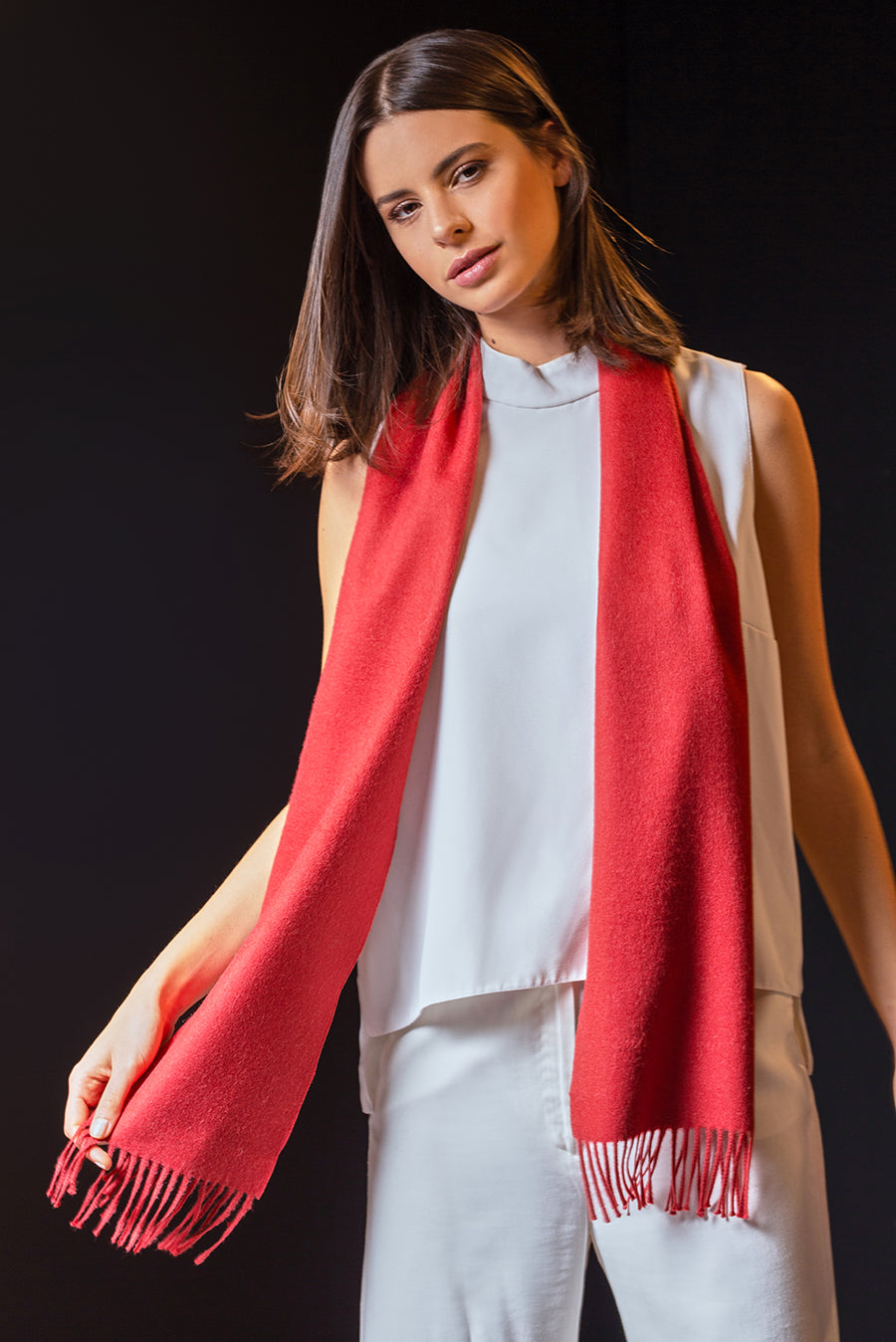 Bufanda Jamas De Royal Alpaca Color Rojo