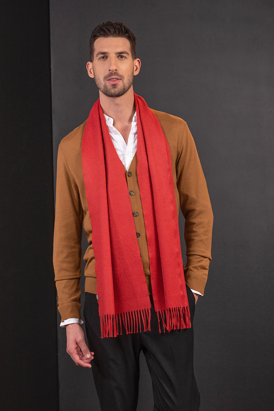 Bufanda Jamas De Royal Alpaca Color Rojo