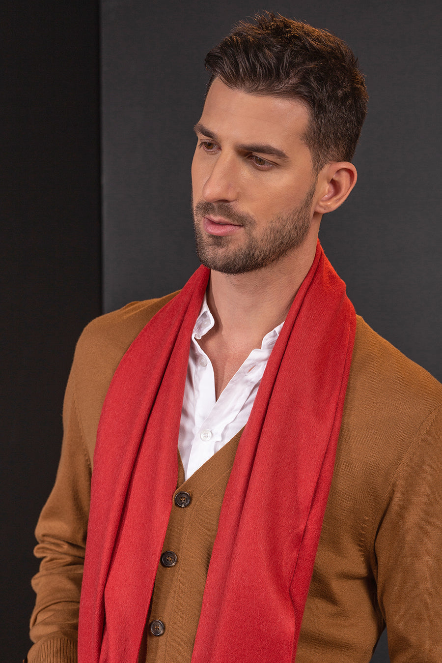 Bufanda Jamas De Royal Alpaca Color Rojo