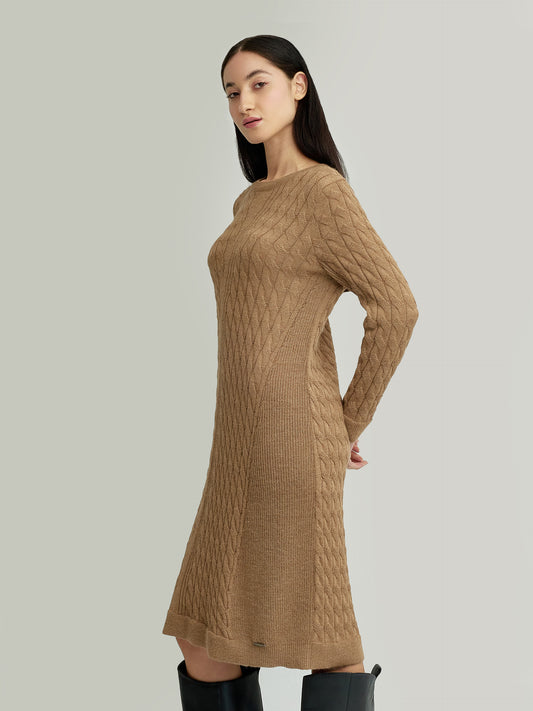 Vestido Yggy De Baby Alpaca Color Camel