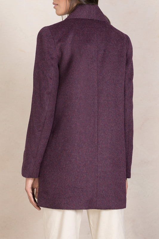 Abrigo Short Swing De Baby Alpaca Color Plum