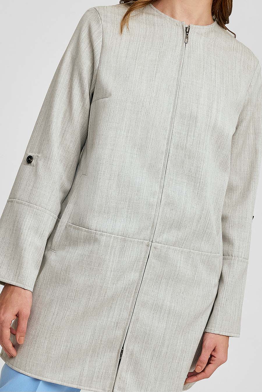 Abrigo Window De Lana & Baby Alpaca Color Gris