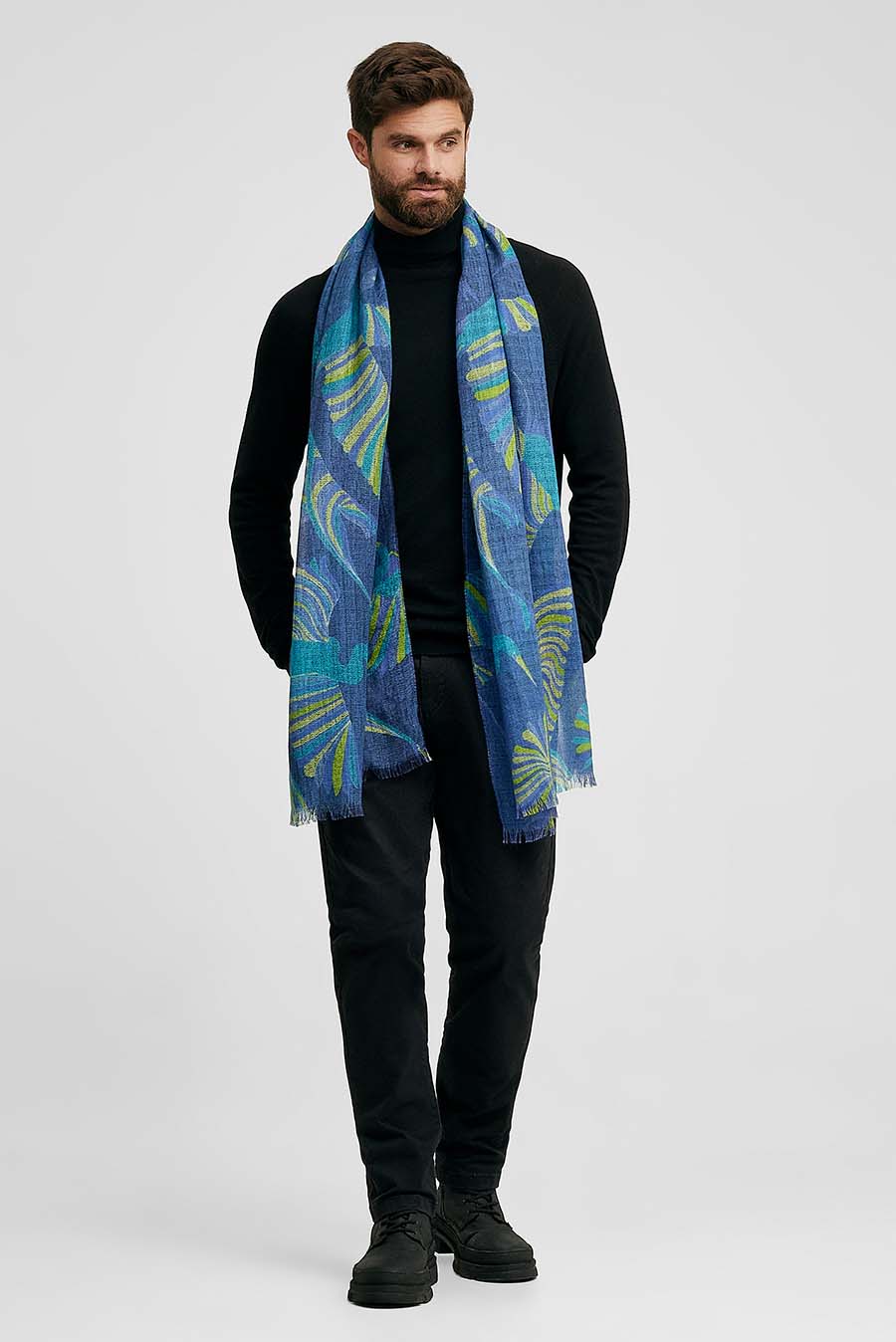 Estola Wallon De Baby Alpaca Color Azul