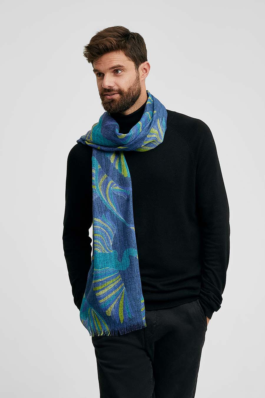 Estola Wallon De Baby Alpaca Color Azul