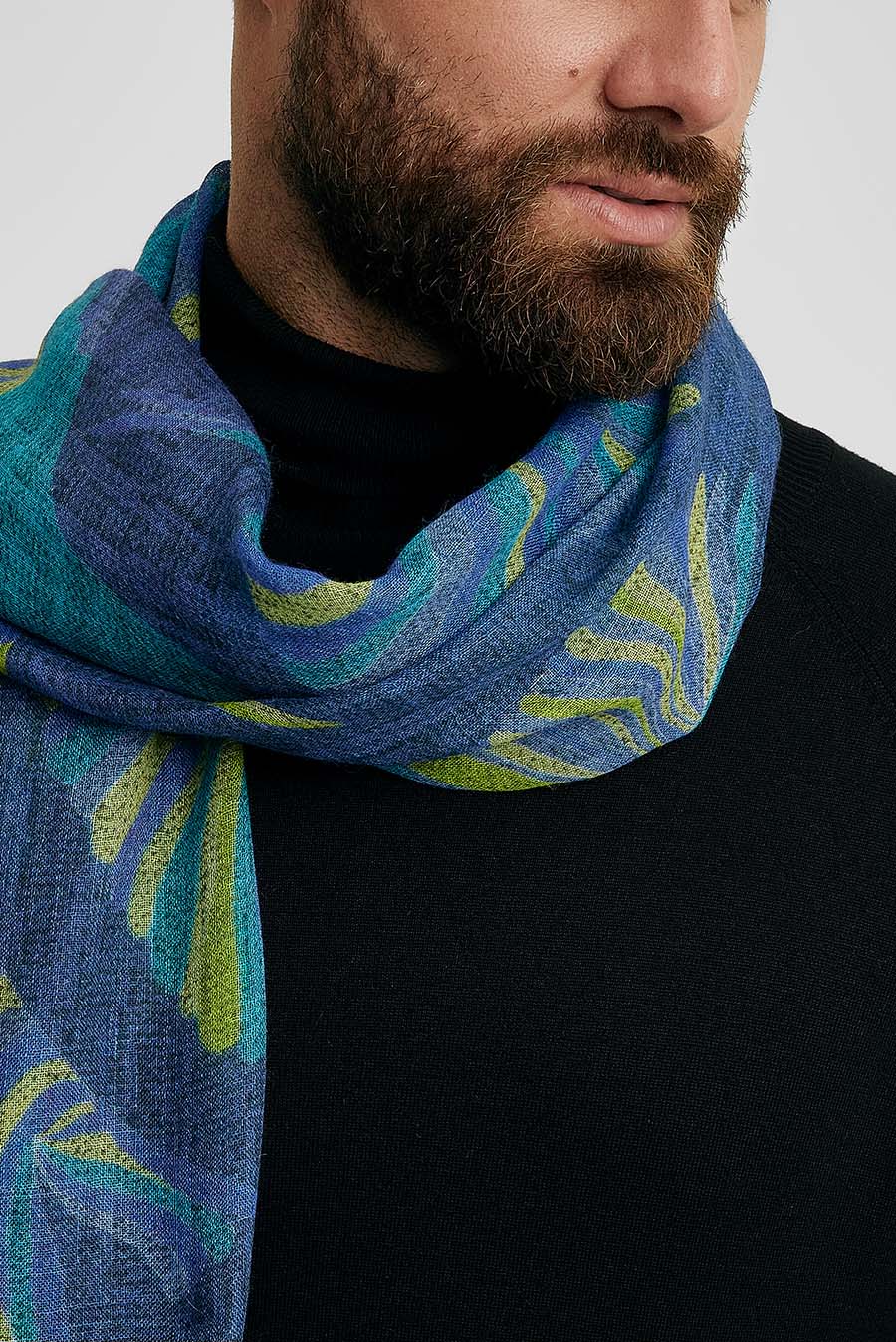 Estola Wallon De Baby Alpaca Color Azul