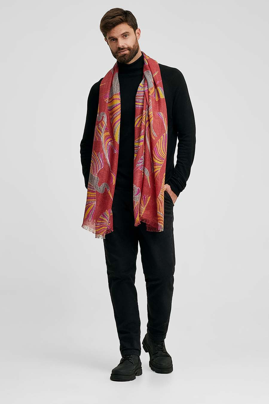 Estola Wallon De Baby Alpaca Color Rojo