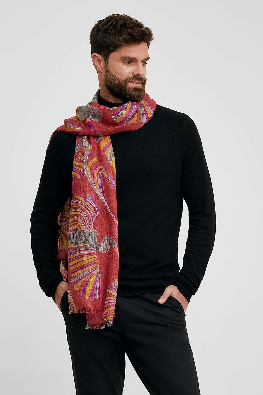 Estola Wallon De Baby Alpaca Color Rojo