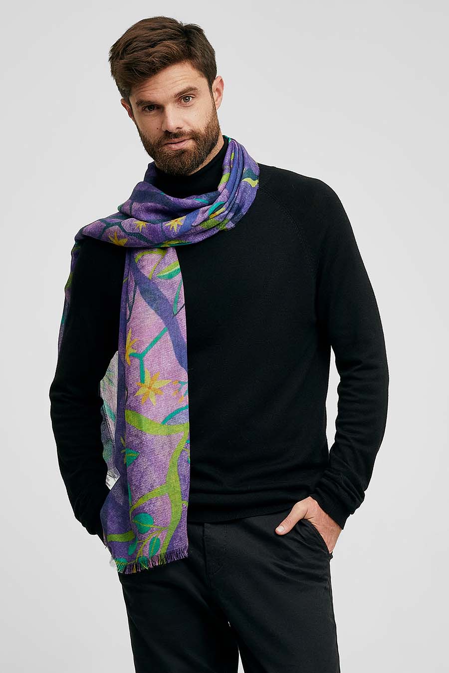 Estola Western De Baby Alpaca Color Morado
