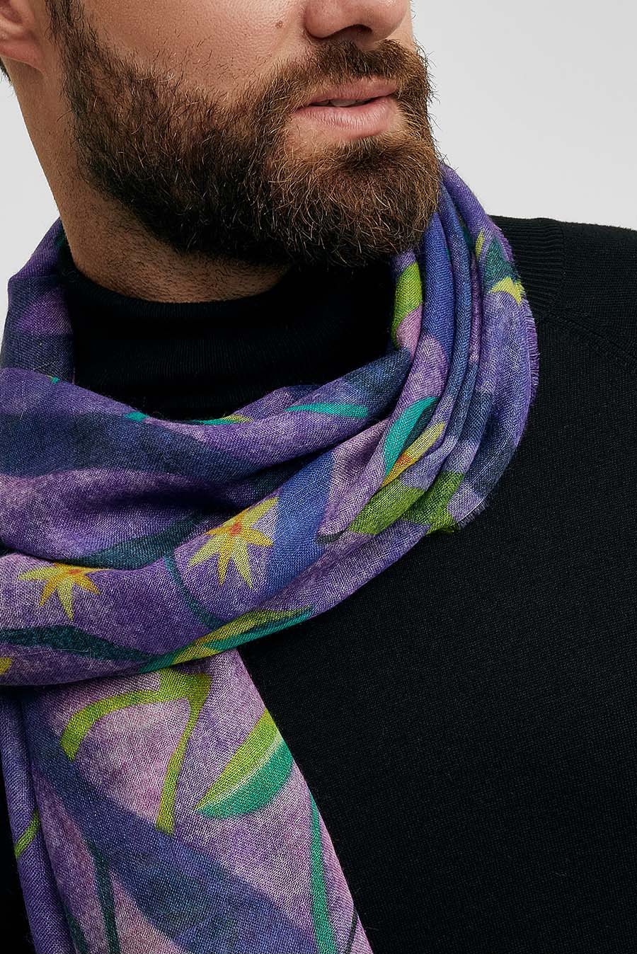 Estola Western De Baby Alpaca Color Morado