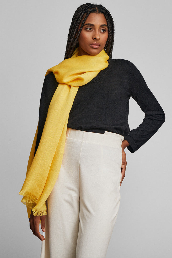 Estola Teaberry De Baby Alpaca Color Amarillo