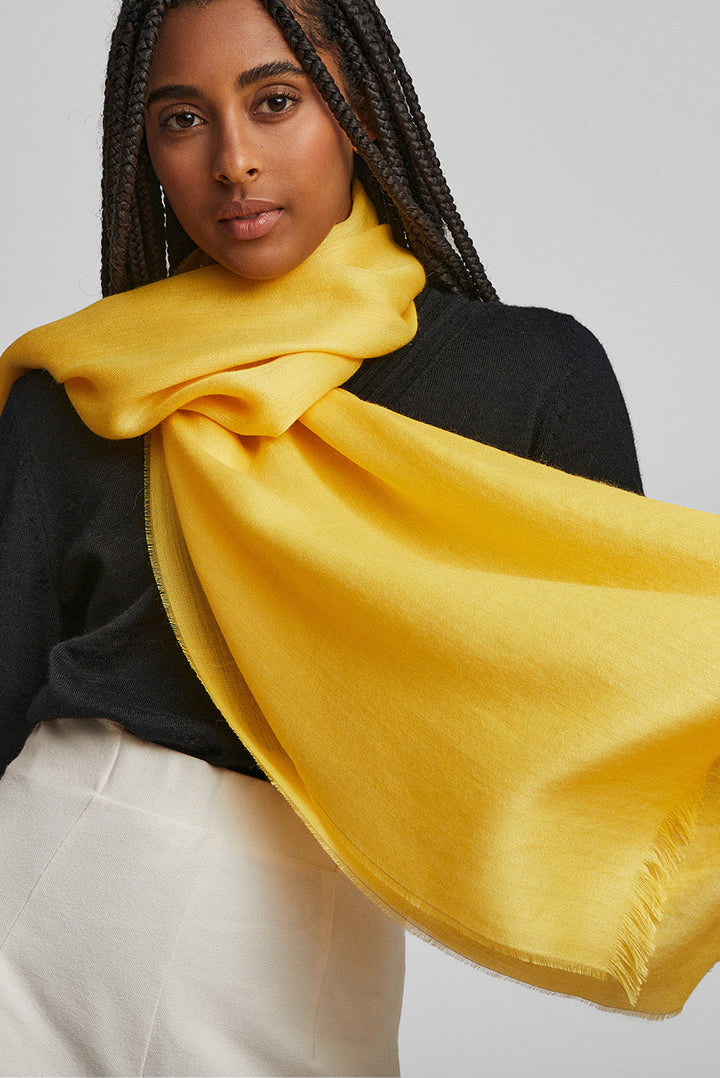Estola Teaberry De Baby Alpaca Color Amarillo