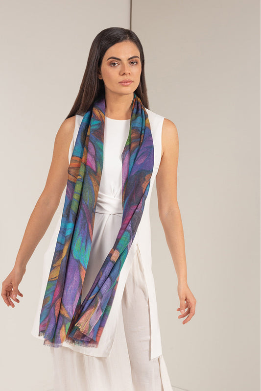 Estola Otoño De Baby Alpaca & Seda Color Multicolor