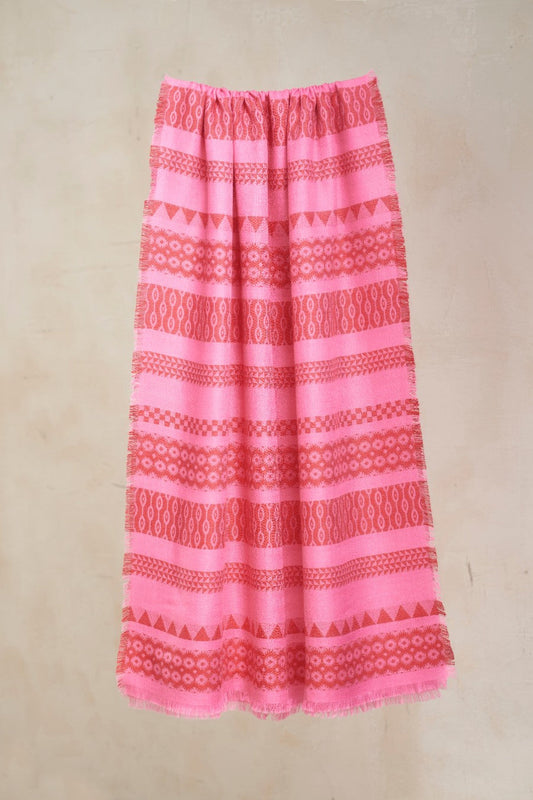 Estola Samurai De Baby Alpaca Color Rosado