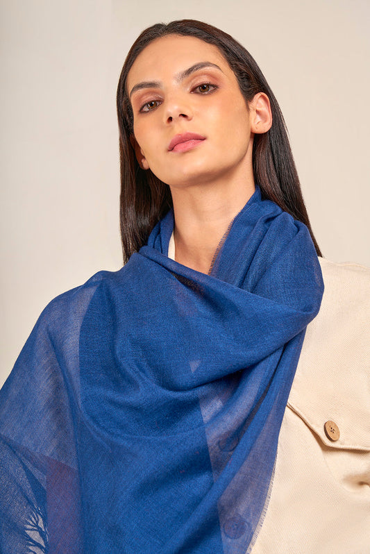 Estola Vercorin De Baby Alpaca Color Azul