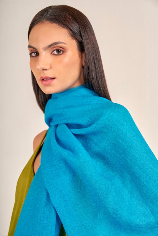 Estola Vercorin De Baby Alpaca Color Turquesa