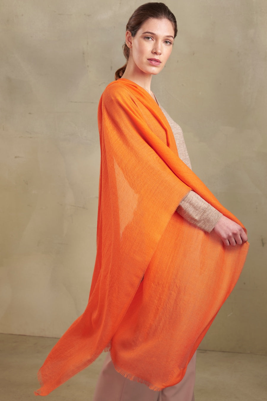 Estola Patito De Baby Alpaca Color Naranja
