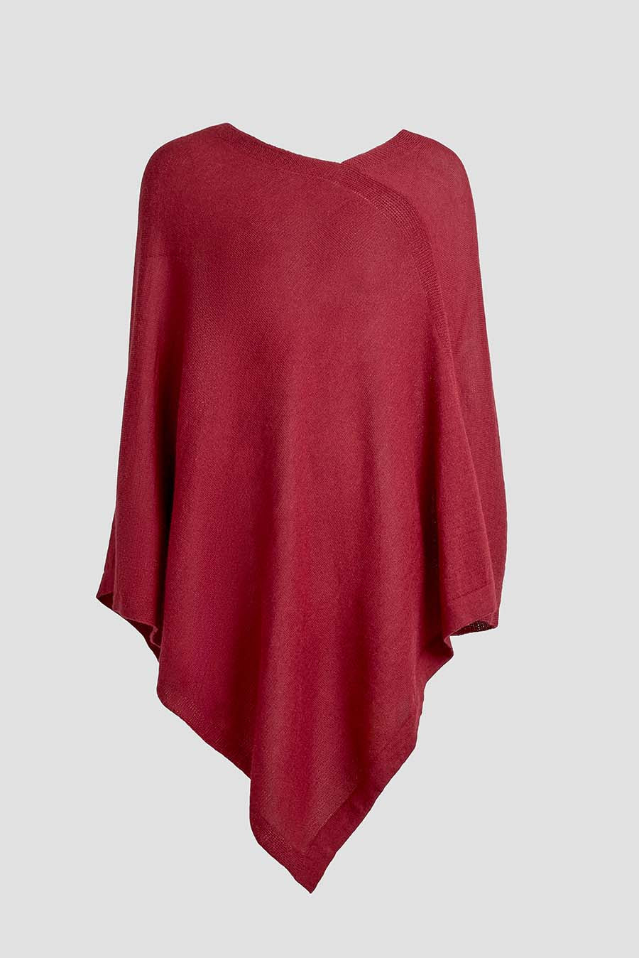 Poncho Almendra De Baby Alpaca Color Rumba