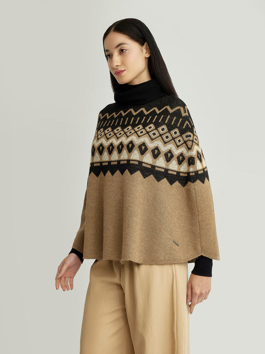 Poncho Yacinta De Baby Alpaca Color Camel