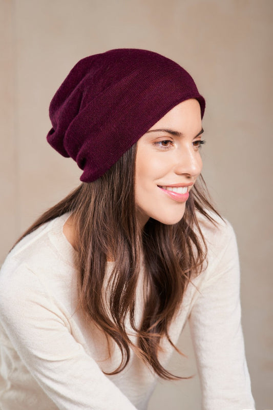 Gorro Ojal De Baby Alpaca Color Burgundy