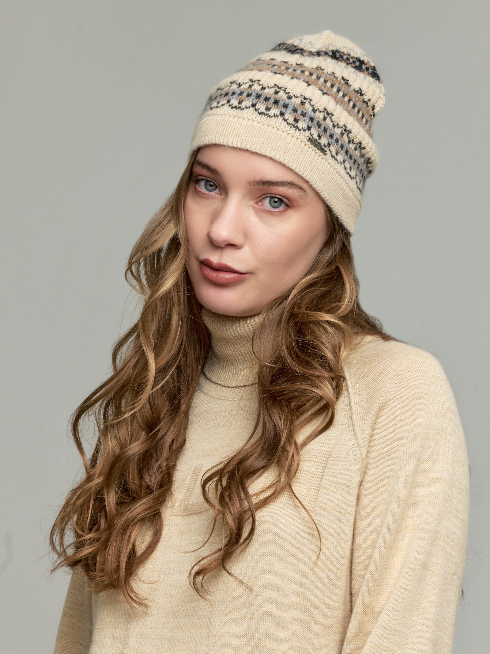 Gorro Yoke Hat De Baby Alpaca Color Beige