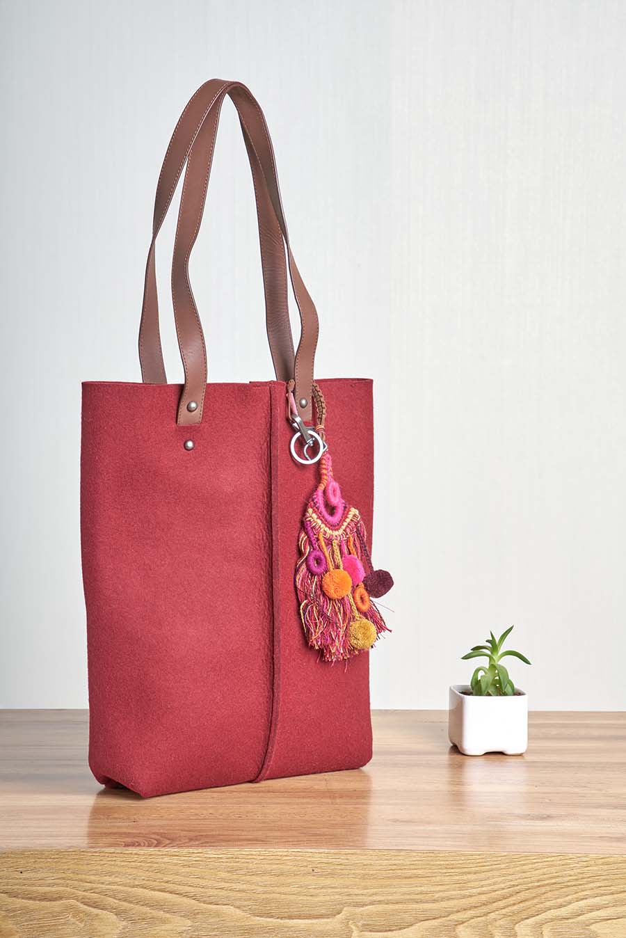 Cartera Raisin De Alpaca & Lana Color Rubi