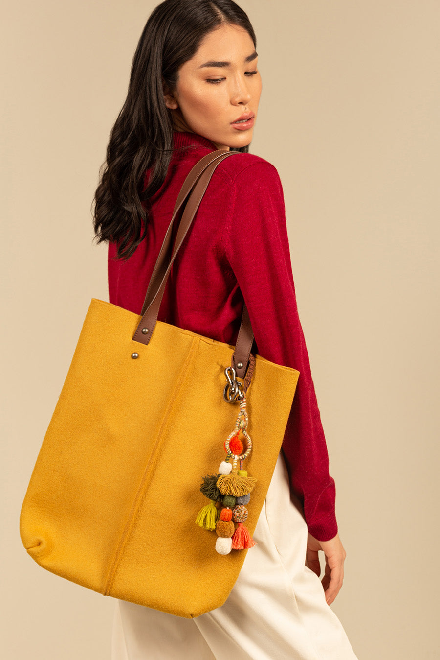 Cartera Raisin De Alpaca & Lana Color Senape