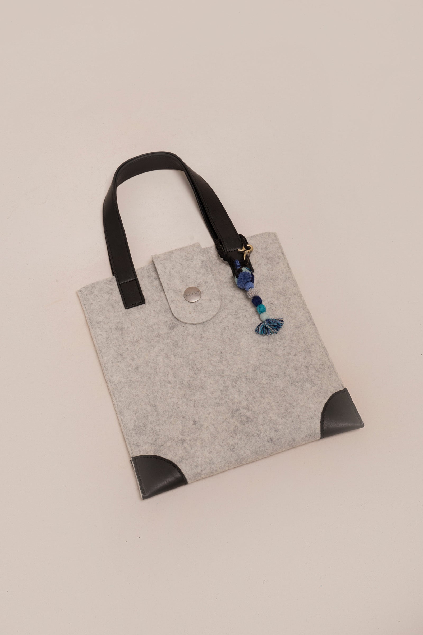 Cartera Rustica De Alpaca & Lana Color Gris